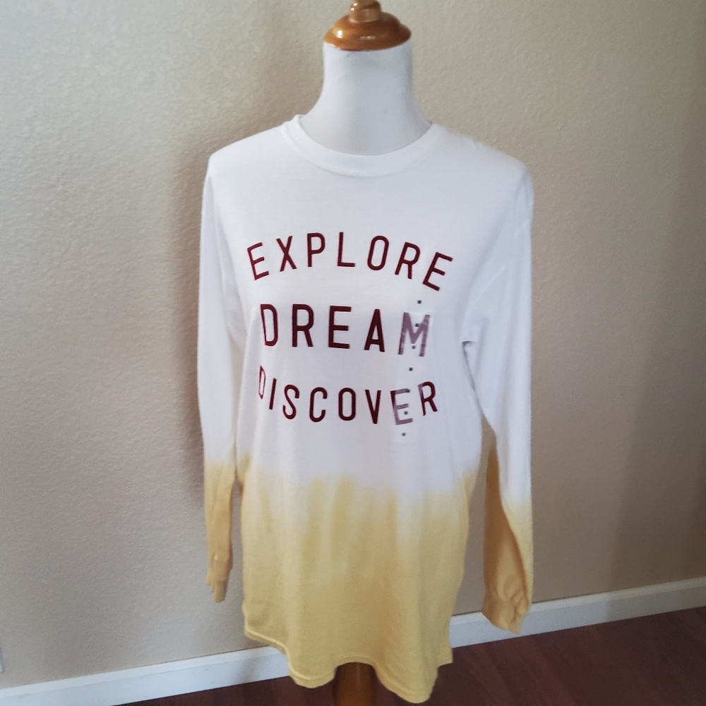 Cold Crush “Explore Dream Discover” Tie-Dye Long Sleeve Tee NWT Size M